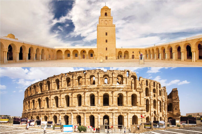 Excursion Kairouan El Jem : Découvrez l'Histoire et la Beauté de la Tunisie Bienvenue dans notre guide complet de l'excursion à Kairouan El Jem, deux destinations incontournables pour explorer la richesse historique et la beauté naturelle de la Tunisie. Dans cet article, nous vous emmènerons dans un voyage captivant à travers ces deux villes fascinantes, en mettant l'accent sur les principaux sites touristiques, les trésors cachés, et les expériences uniques à ne pas manquer. Suivez-nous pour une aventure inoubliable au cœur de la Tunisie ! Kairouan : La Ville Sainte Découverte de la Grande Mosquée Kairouan, située dans le nord-est de la Tunisie, est l'une des plus anciennes villes islamiques du monde. Notre voyage commence par la visite incontournable de la Grande Mosquée, l'un des joyaux architecturaux du pays. Construite au VIIIe siècle, cette mosquée est un chef-d'œuvre de l'art islamique, avec son impressionnant minaret, ses arcades en marbre, et sa cour intérieure paisible. En vous promenant à travers ses couloirs majestueux, vous serez émerveillé par la délicatesse des motifs et la profondeur de son histoire. Flâner dans la Médina Ensuite, nous vous invitons à vous perdre dans les ruelles étroites de la médina de Kairouan. C'est ici que vous pourrez ressentir le véritable esprit de la ville, avec ses marchés animés, ses artisans talentueux, et ses maisons traditionnelles. Laissez-vous envoûter par l'ambiance chaleureuse et authentique de ce quartier historique. Visite du Bassin des Aghlabides Ne manquez pas de visiter le Bassin des Aghlabides, un ancien réservoir d'eau datant du IXe siècle. Cet ouvrage hydraulique témoigne du génie architectural de l'époque et est entouré d'un jardin paisible, offrant un endroit idéal pour se détendre et se rafraîchir après une journée de découverte. El Jem : À la Découverte des Vestiges Romains Exploration du Colisée d'El Jem Notre prochaine étape nous conduit à El Jem, une petite ville du nord-est de la Tunisie, célèbre pour son incroyable amphithéâtre romain. Le Colisée d'El Jem est l'un des mieux conservés au monde et est inscrit au patrimoine mondial de l'UNESCO. Imprégnez-vous de l'atmosphère grandiose de ce monument impressionnant, qui pouvait accueillir jusqu'à 35 000 spectateurs lors des jeux romains. Plongée dans l'Histoire au Musée d'El Jem Pour approfondir vos connaissances sur l'histoire de la région, rendez-vous au Musée d'El Jem. Vous y découvrirez une riche collection d'objets antiques, de mosaïques, et d'artefacts romains, vous transportant dans le temps jusqu'à l'époque glorieuse de la Rome antique. Entre Kairouan et El Jem : La Route du Sahel Profiter des Plages et du Soleil En reliant Kairouan à El Jem, vous aurez l'occasion de découvrir la beauté naturelle du Sahel tunisien. Profitez des plages de sable fin et des eaux cristallines de la Méditerranée pour vous détendre et vous ressourcer. Le Sahel est également réputé pour ses complexes hôteliers de luxe, offrant une expérience de séjour exceptionnelle. Déguster la Gastronomie Tunisienne Votre voyage ne serait pas complet sans savourer les délices de la cuisine tunisienne. Goûtez aux couscous parfumés, aux tajines épicés, et aux pâtisseries sucrées pour une expérience culinaire inoubliable. Les saveurs uniques de la Tunisie vous enchanteront à coup sûr !