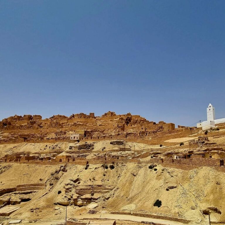 Découvrez les communautés désertiques de Tataouine et Cheneni sud Tunisie  lors d'une excursion d'une journée en petit groupe au départ de Djerba en suivant l'ancienne voie romaine. Le transport de porte à porte en voiture. Une journée confortable d'exploration du paysage aride, avec des arrêts pour parcourir un marché, déjeuner au restaurant inclus, visiter un village berbère, etc. Visite et renseignement