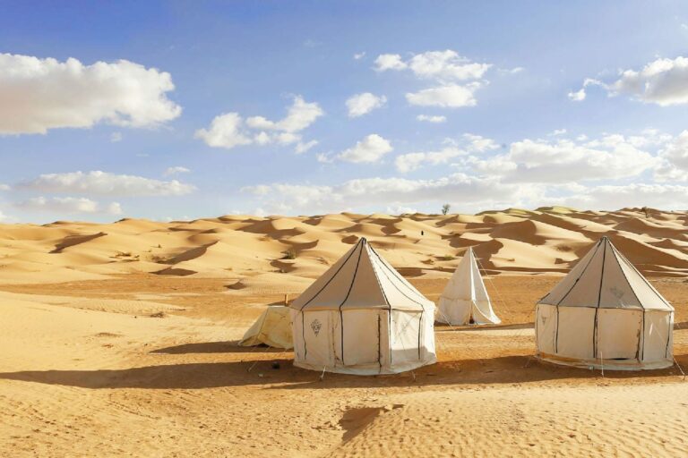 Passer la Nuit sous Tente au Sahara Sud Tunisie : Une Aventure Inoubliable Vous rêvez d'une expérience unique et authentique, loin de l'agitation urbaine et des commodités modernes ? Alors, pourquoi ne pas tenter l'aventure de passer une nuit sous tente dans le magnifique désert du Sahara Sud en Tunisie ? Cette expérience envoûtante vous promet des moments magiques, des paysages à couper le souffle et des souvenirs qui resteront gravés à jamais. Dans cet article, nous vous emmenons dans un voyage inoubliable au cœur du désert tunisien. Préparez-vous à vivre une expérience hors du commun, proche de la nature et à la découverte des traditions locales. Une Rencontre avec la Nature à l'État Pur La beauté du désert du Sahara Sud est indescriptible. Les dunes majestueuses, les vastes étendues de sable doré et le silence absolu créent une atmosphère sereine et apaisante. Passer une nuit sous tente dans ce décor féérique est une opportunité unique de se connecter à la nature à l'état pur. Loin des lumières de la ville, vous pourrez observer un ciel étoilé époustouflant et vous sentir en harmonie avec l'univers. Une Aventure Authentique avec les Bédouins L'expérience de passer une nuit sous tente au Sahara Sud vous permettra également de découvrir la culture des Bédouins, les habitants nomades du désert. Ces derniers vous accueilleront chaleureusement dans leur campement et vous feront vivre une expérience authentique en partageant leurs traditions, leurs récits et leur cuisine délicieuse. Vous pourrez également assister à des danses folkloriques et profiter de soirées animées autour du feu de camp. Les Activités Enrichissantes en Désert Outre la contemplation des merveilles naturelles, de nombreuses activités enrichissantes vous attendent au Sahara Sud. Partez pour une randonnée à dos de dromadaire à travers les dunes, une expérience inoubliable qui vous fera sentir comme un véritable explorateur du désert. Vous pourrez également faire des balades à pied pour découvrir la flore et la faune sahariennes, accompagnés de guides locaux qui vous partageront leurs connaissances. Une Nuit Magique sous les Étoiles Le moment fort de cette aventure est bien sûr la nuit passée sous tente. Vous serez émerveillé par le spectacle céleste offert par le ciel étoilé du désert. Les étoiles scintillantes semblent être à portée de main, créant une toile brillante et mystique au-dessus de vous. Cette expérience unique vous permettra de vous éloigner du tumulte de la vie quotidienne et de vous reconnecter avec la grandeur de l'univers. Les Conseils Pratiques pour une Expérience Réussie Pour profiter pleinement de cette aventure en désert, voici quelques conseils pratiques : Préparez-vous à des températures contrastées : Les journées peuvent être chaudes, mais les nuits peuvent être fraîches. Prévoyez des vêtements adaptés pour vous sentir à l'aise en toutes circonstances. Apportez des provisions et de l'eau : Même si les Bédouins vous offriront généreusement de la nourriture, il est toujours bon d'avoir quelques collations et de l'eau supplémentaire avec vous. Respectez la nature et la culture locale : Laissez les lieux aussi propres que vous les avez trouvés et soyez respectueux envers les coutumes des habitants. Passer une nuit sous tente au Sahara Sud en Tunisie est une expérience magique et enrichissante qui vous rapprochera de la nature et de la culture bédouine. Au cœur du désert, vous vivrez des moments uniques et authentiques, loin du stress et de l'agitation du quotidien. C'est une opportunité exceptionnelle de se ressourcer, de contempler les étoiles et de se laisser porter par la beauté du Sahara. Alors, préparez-vous à un voyage inoubliable au cœur du désert tunisien !