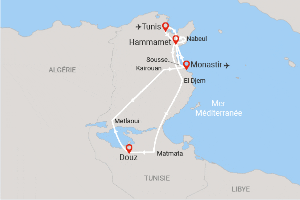 Vous cherchez une aventure mémorable dans le Sud Tunisien sans casser votre tirelire ? Ne cherchez pas plus loin ! Notre circuit de deux jours et une nuitée dans le Sud Tunisien offre une expérience enrichissante à un prix abordable. Plongez vous dans la culture, l'histoire et la beauté naturelle de cette région fascinante sans vous soucier du coût. Suivez nous pour découvrir tous les détails excitants de ce voyage exceptionnel. Jour 1 : Exploration des Oasis et des Villes du Désert Départ Matinal de Tunis : Notre aventure commence tôt le matin depuis Tunis, la capitale envoûtante de la Tunisie. Installez vous confortablement dans notre véhicule climatisé pendant que nous nous dirigeons vers le Sud à travers des paysages spectaculaires. Exploration de Tozeur : Notre première étape est la charmante ville de Tozeur, réputée pour ses oasis verdoyantes et son architecture distinctive. Prenez-vous dans les ruelles étroites de la médina, imprégnez vous de l'atmosphère animée du souk et découvrez l'ingénierie traditionnelle des systèmes d'irrigation. Balade en Dromadaire à Nefta : Embarquez pour une balade pittoresque en dromadaire à travers les palmeraies de Nefta. Laissez vous bercer par le rythme tranquille de ces majestueux animaux alors que vous admirez le paysage désertique environnant. Visite du Canyon de Mides : Continuez votre exploration avec une visite du canyon de Mides, un site naturel époustouflant sculpté par des millions d'années d'érosion. Admirez les parois rocheuses abruptes et les piscines d'eau turquoise, et capturez des photos inoubliables de ce paysage unique. Nuitée à Douz : Terminez cette journée bien remplie par une nuitée reposante à Douz, la porte du désert. Détendez vous dans un hébergement confortable et savourez un délicieux repas traditionnel avant de vous retirer pour la nuit. Jour 2 : Aventure dans le Désert et Retour Maison ou Hôtel  Safari en 4x4 dans le Désert : Réveillez vous tôt pour une expérience inoubliable : un safari en 4x4 dans le vaste désert du Sahara. Traversez des dunes de sable doré, découvrez des oasis cachées et rencontrez des nomades bédouins pour une immersion authentique dans la vie du désert. Exploration de Ksar Ghilane : Faites un arrêt à Ksar Ghilane, une oasis isolée entourée de dunes de sable à perte de vue. Rafraîchissez vous dans les eaux thermales chaudes, explorez les ruines romaines à proximité et profitez de la tranquillité de cet endroit magique. Retour  : Après cette journée remplie d'aventures, reprenez la route vers Tunis avec des souvenirs inoubliables plein la tête. Arrivée prévue en fin d'après-midi à Tunis, où vous pourrez prolonger votre séjour ou prendre votre vol de retour avec des souvenirs impérissables. Réservez Votre Aventure dès Aujourd'hui ! Ne manquez pas cette occasion unique de découvrir les trésors cachés du Sud Tunisien à un prix abordable. Contactez nous dès maintenant pour réserver votre place dans notre circuit de deux jours une nuitée Sud Tunisie pas cher !